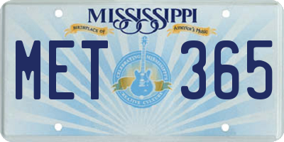 MS license plate MET365