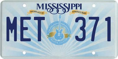 MS license plate MET371
