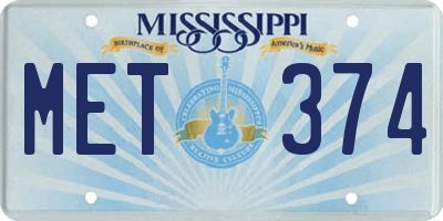 MS license plate MET374
