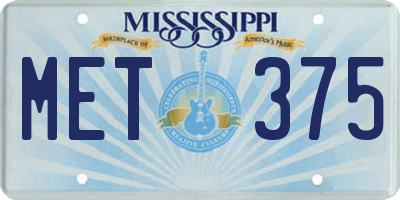 MS license plate MET375