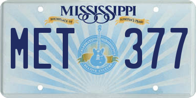 MS license plate MET377