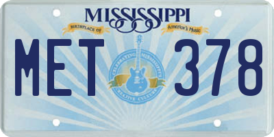 MS license plate MET378