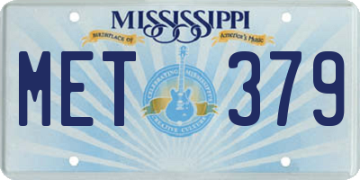 MS license plate MET379