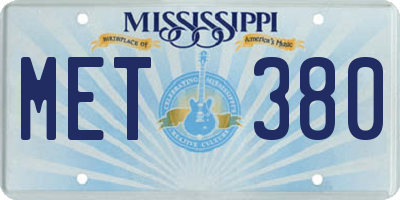 MS license plate MET380