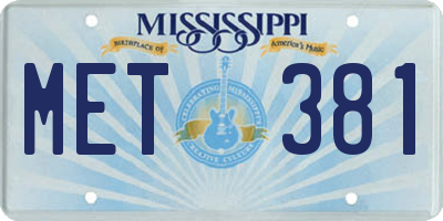 MS license plate MET381