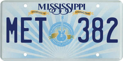 MS license plate MET382