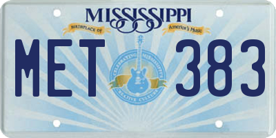 MS license plate MET383