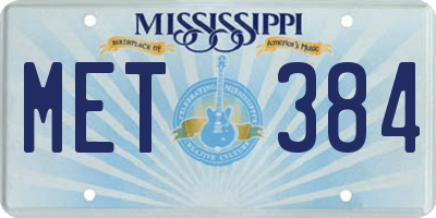 MS license plate MET384