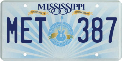 MS license plate MET387