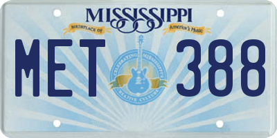 MS license plate MET388