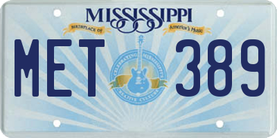 MS license plate MET389