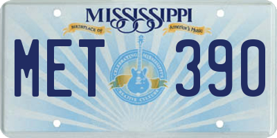 MS license plate MET390