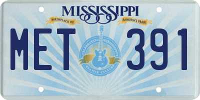 MS license plate MET391