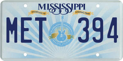 MS license plate MET394