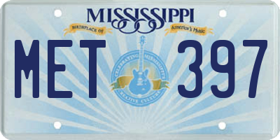 MS license plate MET397