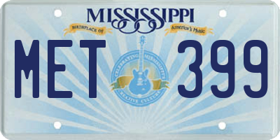 MS license plate MET399