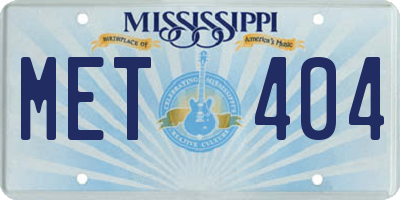 MS license plate MET404