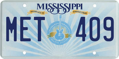 MS license plate MET409