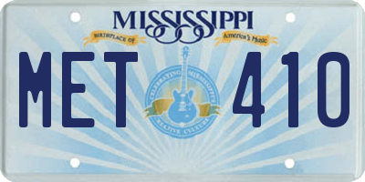 MS license plate MET410