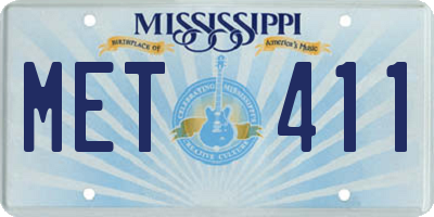 MS license plate MET411