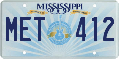 MS license plate MET412