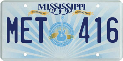 MS license plate MET416