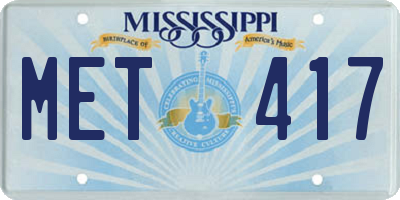 MS license plate MET417
