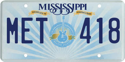 MS license plate MET418