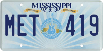 MS license plate MET419