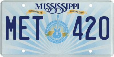MS license plate MET420