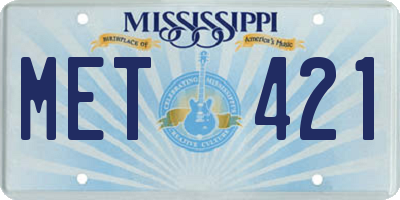 MS license plate MET421