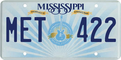 MS license plate MET422