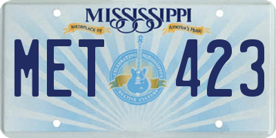 MS license plate MET423