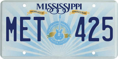 MS license plate MET425