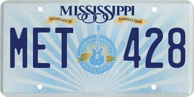 MS license plate MET428