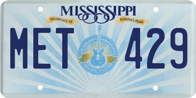 MS license plate MET429