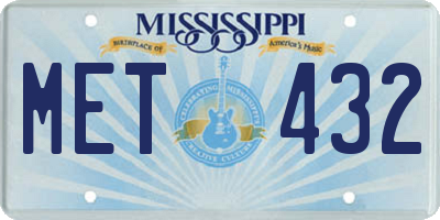 MS license plate MET432