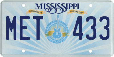 MS license plate MET433