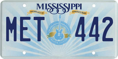MS license plate MET442