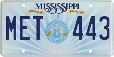 MS license plate MET443