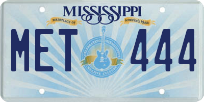 MS license plate MET444