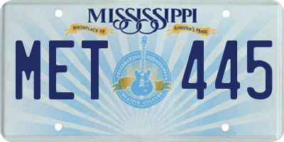 MS license plate MET445