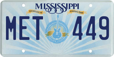 MS license plate MET449