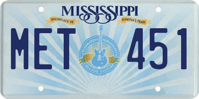MS license plate MET451