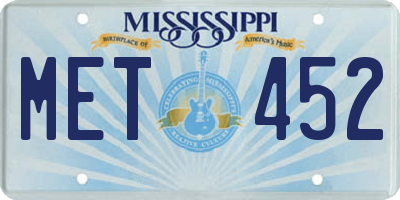MS license plate MET452