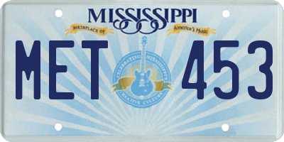 MS license plate MET453