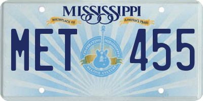 MS license plate MET455
