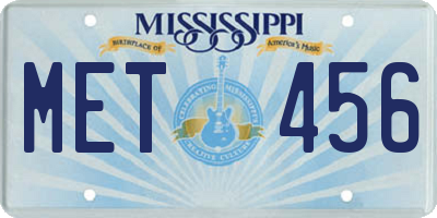MS license plate MET456