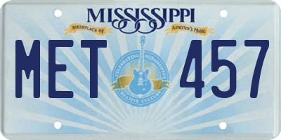 MS license plate MET457