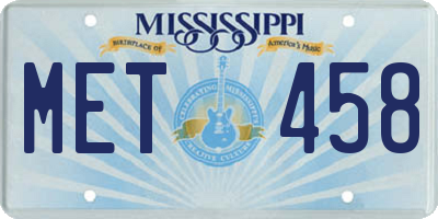MS license plate MET458